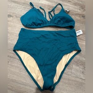 TEAL OLD NAVY BATHING SUIT - NWT - SIZE LARGE (TOP AND BOTTOM)
